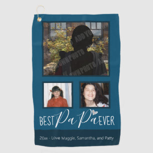 Best PaPa Ever Three Photos Golf Towel