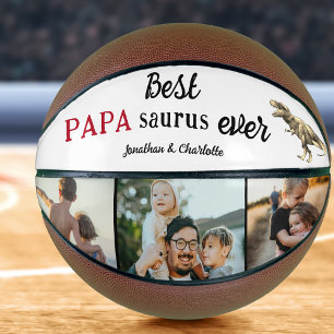 Best Papa Saurus Ever Photo Collage Basketball