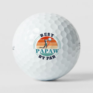 Best Papaw By Par Retro Birthday Golfing Dad Golf Balls