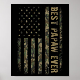 Best Papaw Ever Camouflage American Flag Father's Poster