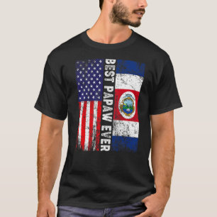 Best Papaw Ever Father's Day Costa Rica Us Flag T-Shirt