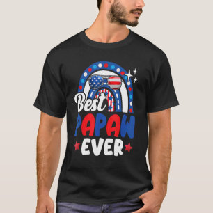 Best Papaw Ever Rainbow Sunglasses Usa Flag 4th Of T-Shirt