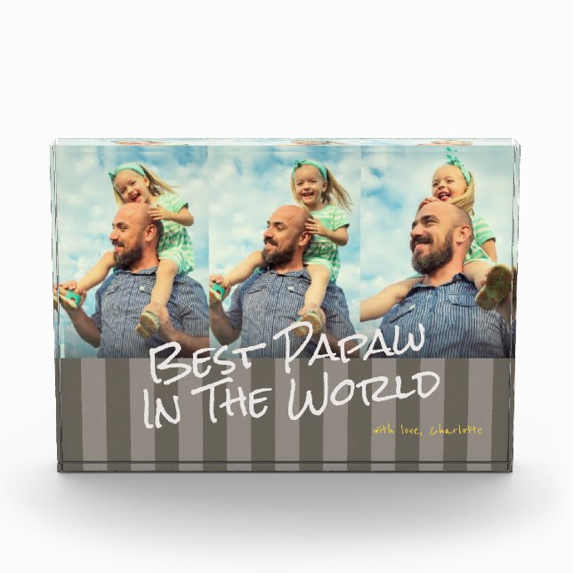 Best Papaw In The World Custom Photo Block (Front)