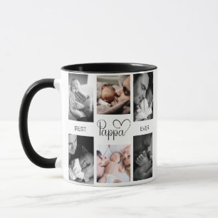 Best Pappa Ever   Father's Day 6 Photo Collage Mug
