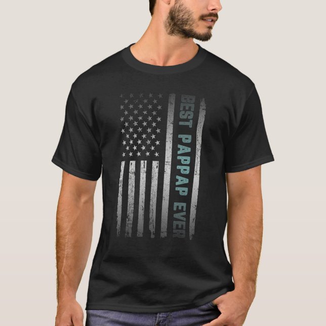 Best PAPPAP Ever With US American Flag Father s Da T-Shirt (Front)