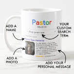 Best Pastor Ever Search Result Photo & Message Coffee Mug<br><div class="desc">This funny "Pastor Search" mug is a delightful and personalized way to celebrate the exceptional religious leader in your life. With a playful "Pastor Search" logo, it's as though they've achieved the esteemed title of "Best Pastor Ever." The single search result proudly displays their name, a photo, your heartfelt message,...</div>