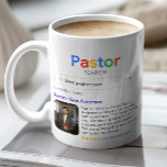 Best Pastor Ever Search Result Photo & Message Coffee Mug<br><div class="desc">This thoughtful and customizable mug is the perfect way to show your appreciation for a pastor, making it an ideal gift for their birthday, ordination anniversary, or as a thank you. The clever design mimics a popular internet search engine's results page, with a customizable search bar where you can input...</div>