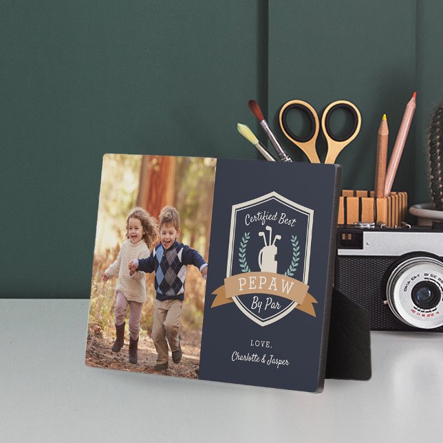 Best Pepaw By Par | Golf Grandpa Photo Plaque (Creator Uploaded)