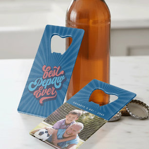 Best Pepaw Ever   Custom Grandpa Photo Credit Card Bottle Opener