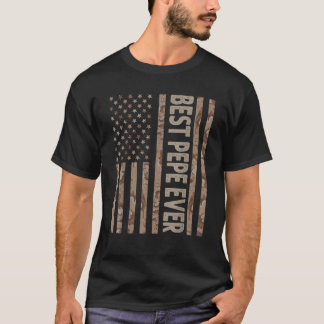 Best Pepe Ever US American Flag Funny Grandpa Fath T-Shirt