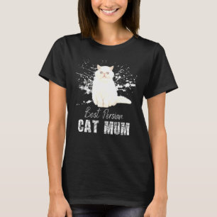 Best Persian Cat Mom White Persian Cat With Paint T-Shirt