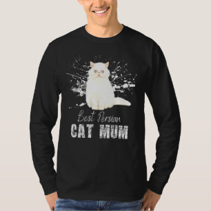Best Persian Cat Mom White Persian Cat With Paint T-Shirt
