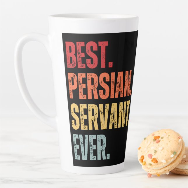 BEST PERSIAN SERVANT EVER Custom Persian Cat Photo Latte Mug (In Situ)