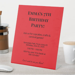 Best Personalized Birthday Party Invitation Pedestal Sign