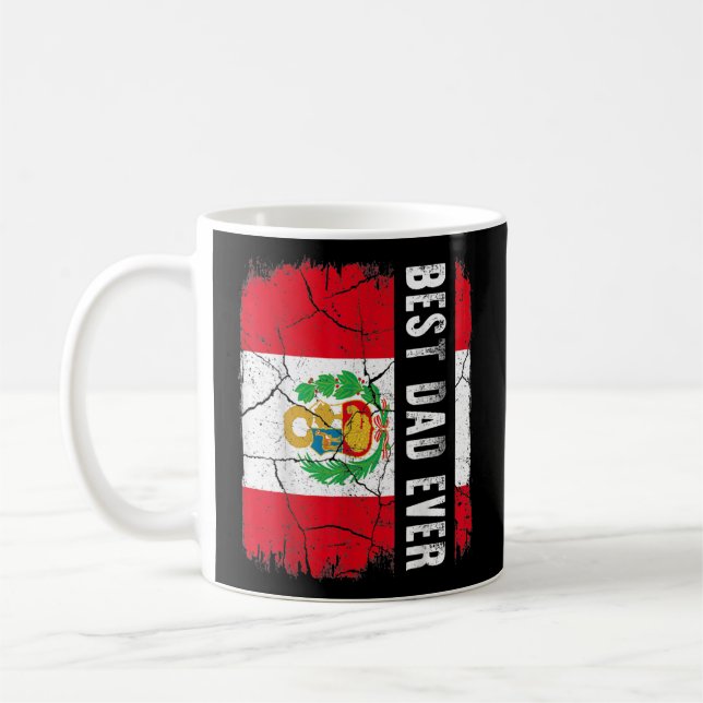 Best Peruvian Dad Ever Peru Flag Father's Day  Coffee Mug (Left)