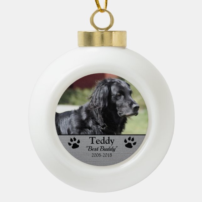 Best Pet Ceramic Ball Christmas Ornament (Front)