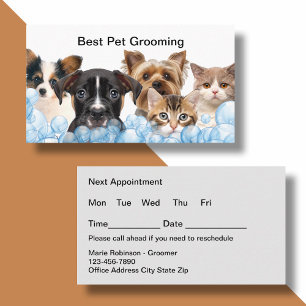 Best Pet Grooming Appointment Cards Design