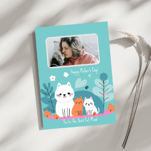 Best Pet Mom Funny Mother's cats Dogs Illustration Invitation