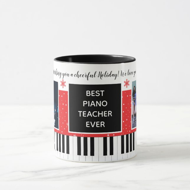 Best Piano Teacher Ever Class Christmas Holidays Mug (Center)