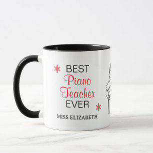 Best Piano Teacher Ever Merry & Bright Mug