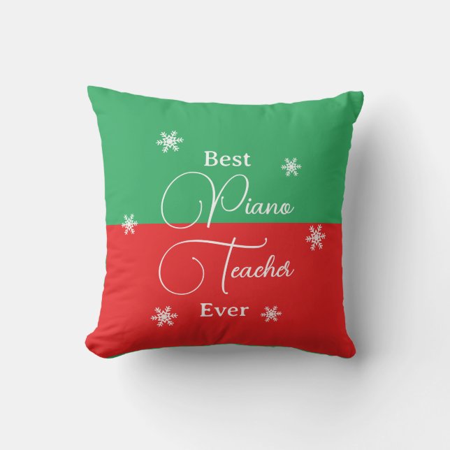 Best Piano Teacher Ever Piano Key Photo Throw Pillow (Front)