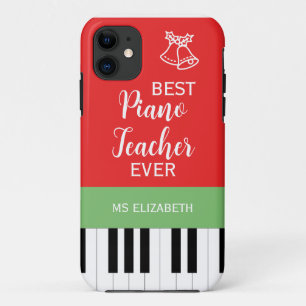 Best Piano Teacher Ever Piano Key Red iPhone 11 Case