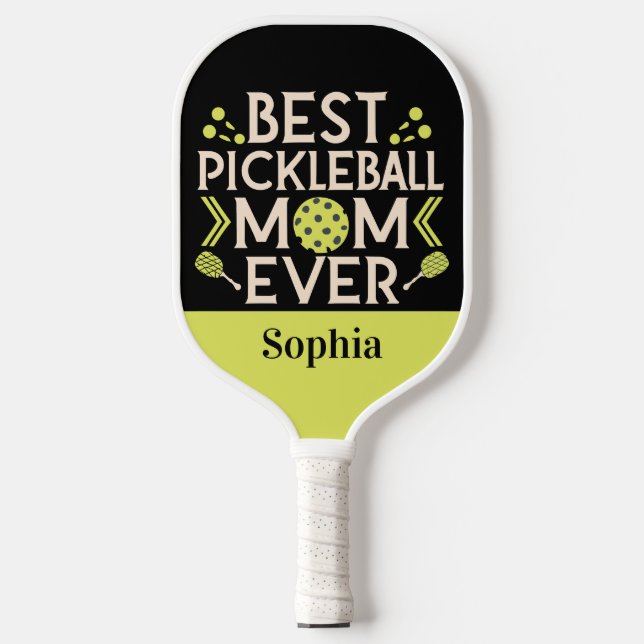 Best Pickleball Mom Ever Personalized Name Pickleball Paddle (Front)