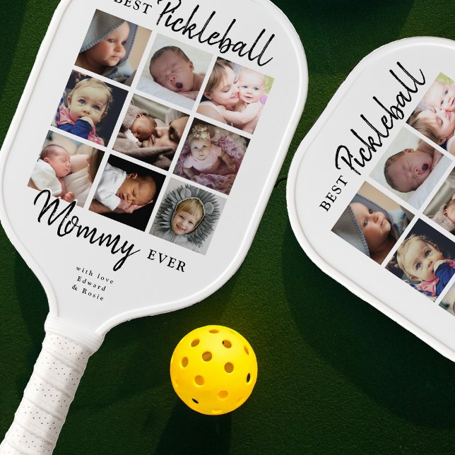 Best Pickleball Mommy Photo Collage Pickleball Paddle (Creator Uploaded)