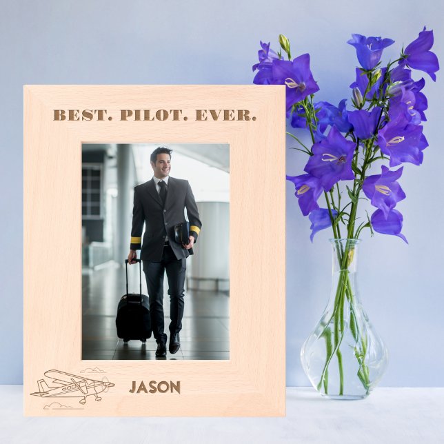 Best Pilot Ever & Airplane Clouds,Aviation Custom Etched Frames (Creator Uploaded)