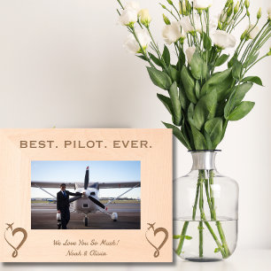 Best Pilot Ever, Simple Wooden Photo, Personalized Etched Frames