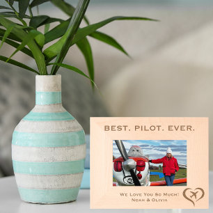 Best Pilot Ever, Simple Wooden Photo, Personalized Etched Frames