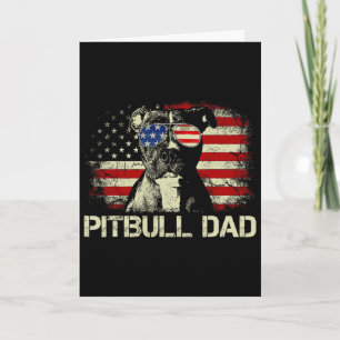 Best Pitbull Dad Ever Shirt American Flag 4th Of J Card