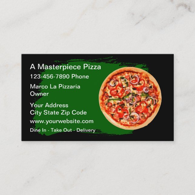 Best Pizza Shop Business Cards (Front)