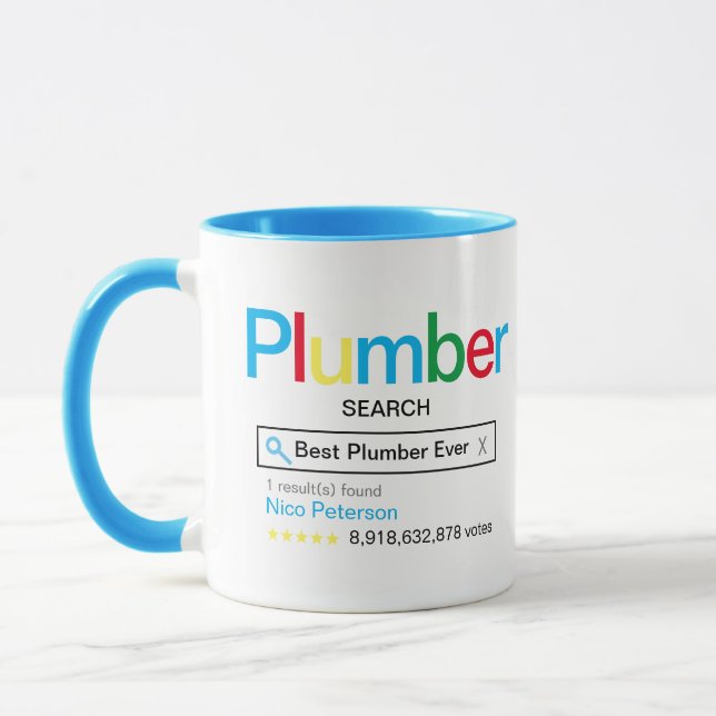 Best Plumber Ever Search engine Result With name Mug (Left)