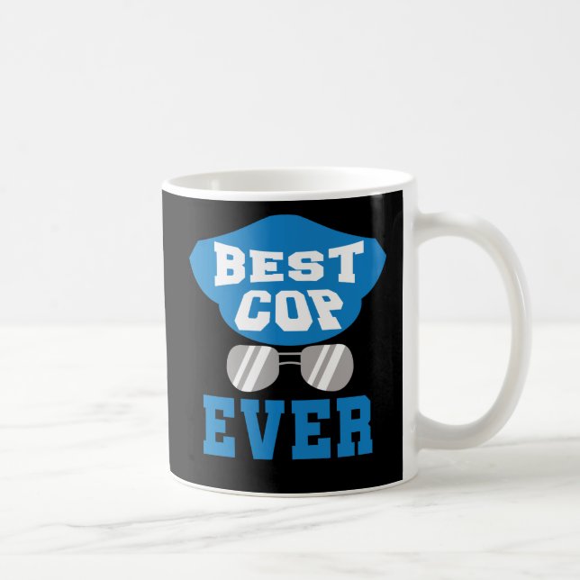 Best Police Officer Coffee Mug Cop Thin Blue Line (Right)