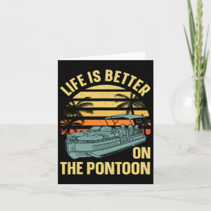 Best Pontoon Captain Art For Men Women Boating Pon Card