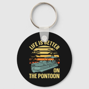 Best Pontoon Captain Art For Men Women Boating Pon Keychain
