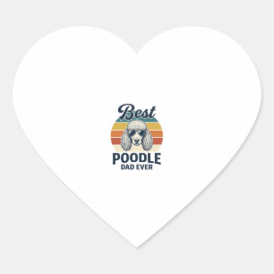 Best Poodle Dad Ever Vintage Engraved Dog Shirt_1 Heart Sticker