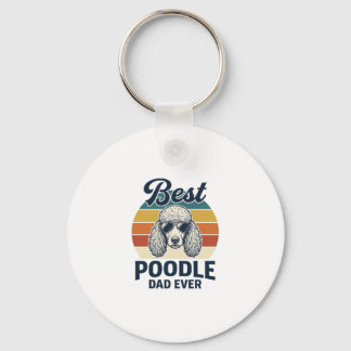 Best Poodle Dad Ever Vintage Engraved Dog Shirt_1 Keychain