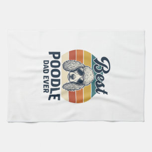 Best Poodle Dad Ever Vintage Engraved Dog Shirt_1 Kitchen Towel