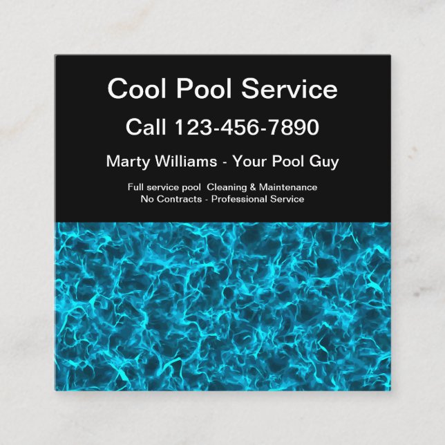 Best Pool Service Pool Water Business Cards (Front)