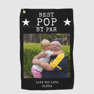 Best Pop by Par Personalized Grandpa Photo Gift  Golf Towel