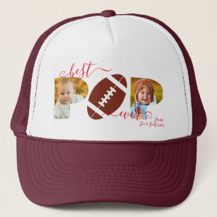 Best POP Ever Photo Collage Football Trucker Hat