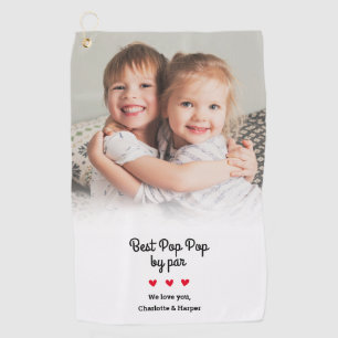 Best Pop Pop By Par Modern Photo Custom Keepsake Golf Towel