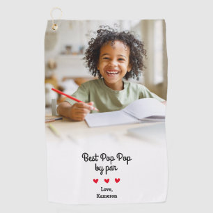 Best Pop Pop By Par Modern Photo Keepsake Custom  Golf Towel
