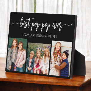 Best Pop Pop Grandpa Grandchildren Photo Collage Plaque