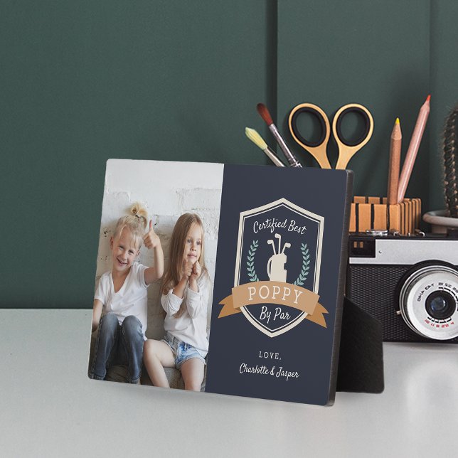 Best Poppy By Par | Golf Grandpa Photo Plaque (Creator Uploaded)