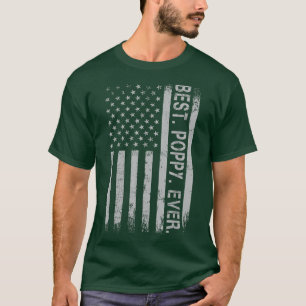 Best Poppy Ever America Flag Gift For Men Father's T-Shirt