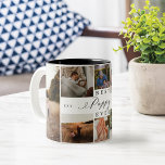 Best Poppy Ever Elegant Script 8 Photo Collage Two-Tone Coffee Mug<br><div class="desc">Send a beautiful personalized gift to your Poppy that he'll cherish. Special personalized family photo collage to display your special family photos and memories. Our design features a simple 8 photo collage grid design with "Best Poppy Ever" designed in a beautiful handwritten black script style & serif text pairing. Customize...</div>