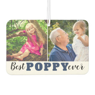 Best Poppy Ever Grandpa Grandkid 2 Photo Collage Air Freshener